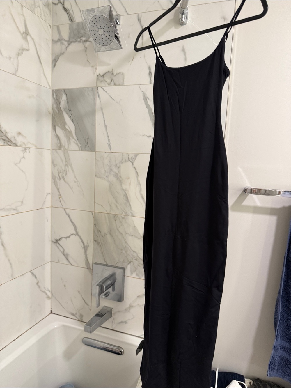 Aritzia Black Maxi Slip Dress with Slim Straps
